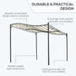 Outsunny 10' x 10' Steel Outdoor Pergola Gazebo, Patio Canopy with Weather-Resistant Fabric and Drainage Holes for Backyard, Deck, Garden, Cream White