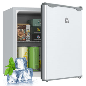 HOMCOM Mini Freezer Countertop, 1.1 Cu.Ft Compact Upright Freezer with Removable Shelves, Reversible Door for Home, Dorm, Apartment and Office, Gray