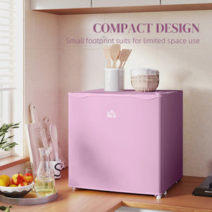 HOMCOM 1.1 Cu.Ft Countertop Mini Freezer, Compact Upright Freezer with Removable Shelves, Pink