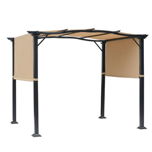 Outsunny 8' x 10' Retractable Pergola Canopy, Outdoor Gazebo with Sun Shade Shelter and Steel Frame, for Backyard, Patio, Garden, Deck