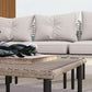 Outsunny 5-Piece Rattan Patio Furniture Set with Sofa, Chaise Lounge, Coffee Table, Footstools, Cushions, Cream White