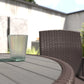 Outsunny 3 Pieces Rattan Wicker Bar Set with Ice Bucket, 1 Bar Table and 2 Bar Stools for Poolside, Backyard, Porches, Dark Brown