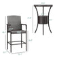 Outsunny 3 Pieces Rattan Wicker Bar Set with Ice Bucket, 1 Bar Table and 2 Bar Stools for Poolside, Backyard, Porches, Dark Brown