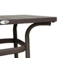 Outsunny 3 PCS Rattan Wicker Bar Set with Wood Grain Top Table and 2 Bar Stools for Outdoor, Patio, Poolside, Garden, Brown