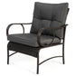 3-Piece Outdoor Wicker Furniture with Modern Chairs, Coffee Table, Steel Frame, Weather-Resistant Patio Set with PE Wicker, Brown+Grey