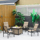 Outsunny 11 Pieces Outdoor Dining Set for 10, Space Saving Wicker Chairs and Glass Table with Cushions and Ottomans, Rattan Conversation Patio Furniture Set for Garden Backyard Deck, Dark Gray