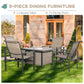 Outsunny 11 Pieces Outdoor Dining Set for 10, Space Saving Wicker Chairs and Glass Table with Cushions and Ottomans, Rattan Conversation Patio Furniture Set for Garden Backyard Deck, Dark Gray