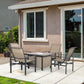 Outsunny 11 Pieces Outdoor Dining Set for 10, Space Saving Wicker Chairs and Glass Table with Cushions and Ottomans, Rattan Conversation Patio Furniture Set for Garden Backyard Deck, Dark Gray