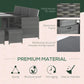 Outsunny 11 Pieces Outdoor Dining Set for 10, Space Saving Wicker Chairs and Glass Table with Cushions and Ottomans, Rattan Conversation Patio Furniture Set for Garden Backyard Deck, Dark Gray