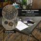 Outsunny 5 Pieces Patio Table and Chairs, Foldable Wicker Outdoor Dining Table Set with Umbrella Hole, Dark Brown