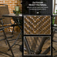 Outsunny 5 Pieces Patio Table and Chairs, Foldable Wicker Outdoor Dining Table Set with Umbrella Hole, Dark Brown