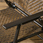 Outsunny 5 Pieces Patio Table and Chairs, Foldable Wicker Outdoor Dining Table Set with Umbrella Hole, Dark Brown
