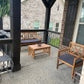 Outsunny 4 Piece Acacia Wood Outdoor Patio Furniture Set with 2 Armchairs, 1 Sofa, & 1 Coffee Table, Cushions Included
