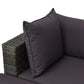 Outsunny 5-Piece Outdoor Sectional Furniture, Patio Sofa Set, PE Wicker Couch, Cushions, Pillows, Ottoman, Table, Charcoal