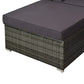Outsunny 5-Piece Outdoor Sectional Furniture, Patio Sofa Set, PE Wicker Couch, Cushions, Pillows, Ottoman, Table, Charcoal