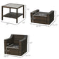 Outsunny 5pc Patio Furniture Set, All Weather PE Rattan Conversation Chair and Ottoman Set w/ Table, Cushion Pillows, Beige
