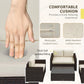 Outsunny 4 Pieces Rattan Sofa Set Wicker Patio Sofa Set with Loveseat Chairs Glass Top Coffee Table for Garden Outdoor Khaki