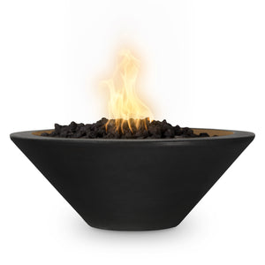 The Outdoor Plus Round Cazo Fire Bowl - GFRC Concrete Fire Pit, Electric Ignition