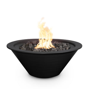 The Outdoor Plus Cazo Round Fire Bowl - Powder-Coated Metal Bowl, Match Lit - Liquid Propane