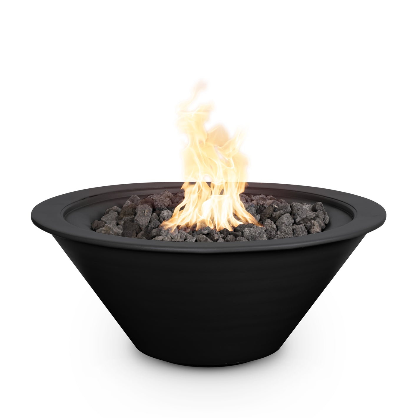 The Outdoor Plus Cazo Round Fire Bowl - Powder-Coated Metal Bowl, Match Lit - Natural Gas