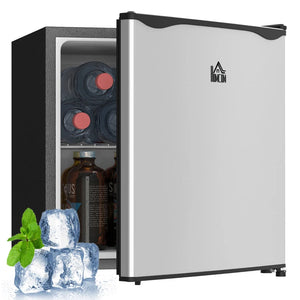 HOMCOM 1.1 Cu.Ft Countertop Mini Freezer, Compact Upright Freezer with Removable Shelves, Silver