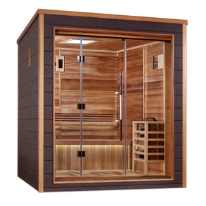 Golden Designs "Drammen" 3 Person Outdoor-Indoor Traditional Sauna - GDI-8203-01 - Drammen