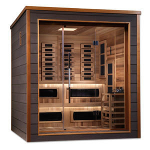 Golden Designs "Karlstad" 6 Person Outdoor-Indoor PureTech Hybrid Full Spectrum Sauna - GDI-8226-01 - Karlstad