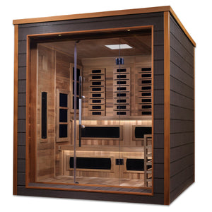Golden Designs "Karlstad" 6 Person Outdoor-Indoor PureTech Hybrid Full Spectrum Sauna - GDI-8226-01 - Karlstad