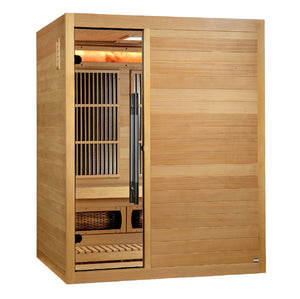 Golden Designs "Soria" 3 Person Hybrid Sauna Full Spectrum and Harvia Traditional Stove - GDI-8330-01 - Soria