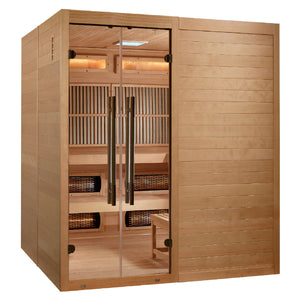 Golden Designs "Toledo" 6 Person Hybrid Sauna Full Spectrum and Harvia Traditional Stove - GDI-8360-01 - Toledo