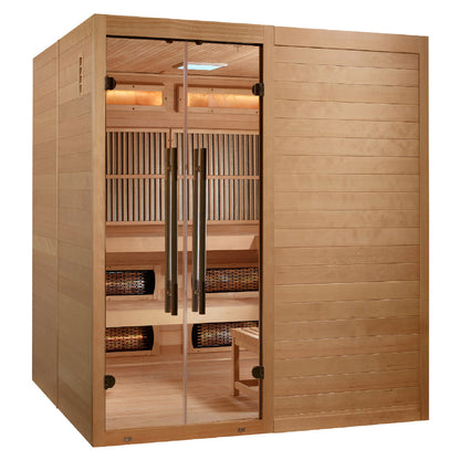 Golden Designs "Toledo" 6 Person Hybrid Sauna Full Spectrum and Harvia Traditional Stove - GDI-8360-01 - Toledo