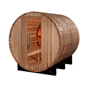 Golden Designs "Zurich" 4 Person Barrel with Bronze Privacy View Traditional Sauna - GDI-B024-01 - Zurich