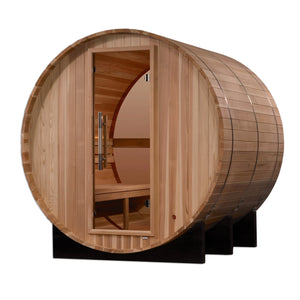 Golden Designs "Zurich" 4 Person Barrel with Bronze Privacy View Traditional Sauna - GDI-B024-01 - Zurich