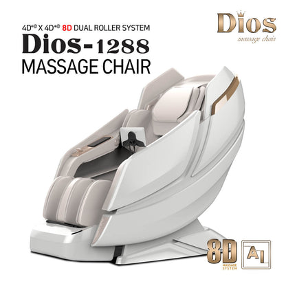 AI Dual Air Tech Touch Roller SL-track with Brain Relaxation Program Dios-1288 White