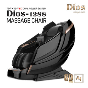 Dios Massage Chair 8D AI Dual Air Tech Touch Roller SL-track with Brain Relaxation Program Dios-1288 Black