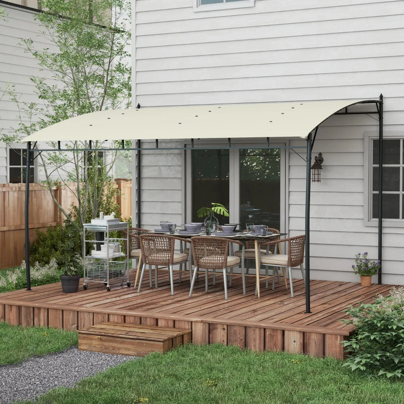 Outsunny 10' x 13' Outdoor Pergola Gazebo, Garden Sun Shade Shelter with Metal Frame for Porch, Patio, Deck, Backyard, Cream