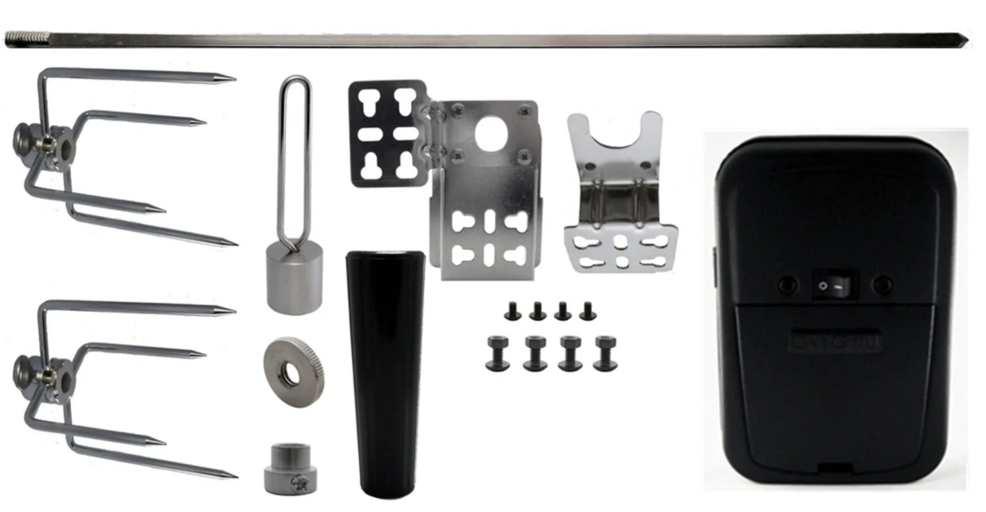 Arteflame Extra Rotisserie Cordless Motor, Spit, Forks and Bracket Kit.