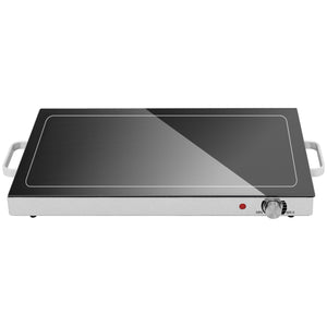 HOMCOM Food Warmer with Adjustable Temperature, Electric Warming Tray with Cool-Touch Handles for Parties, Buffets, Black