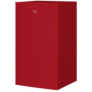 HOMCOM 3.2 Cu.Ft Mini Fridge with Freezer, Single Door Compact Refrigerator with Adjustable Thermostat, Reversible Door