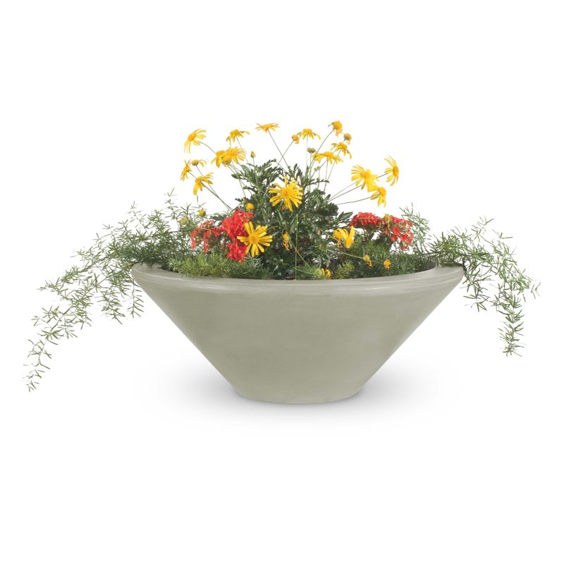 The Outdoor Plus Cazo Round Planter Bowl - GFRC Concrete for Garden, Lawn