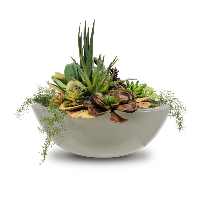 The Outdoor Plus Sedona Round Planter Bowl - GFRC Concrete Garden Planter, Centerpiece Planter