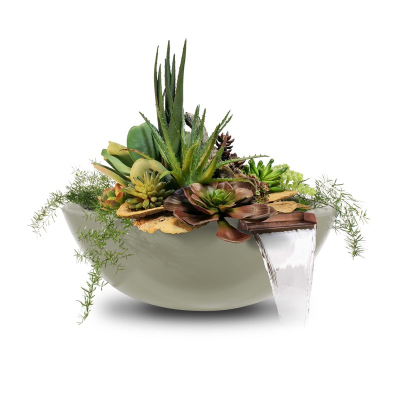 The Outdoor Plus Sedona GFRC Planter & Water Bowl, Concrete Planter with Water Feature