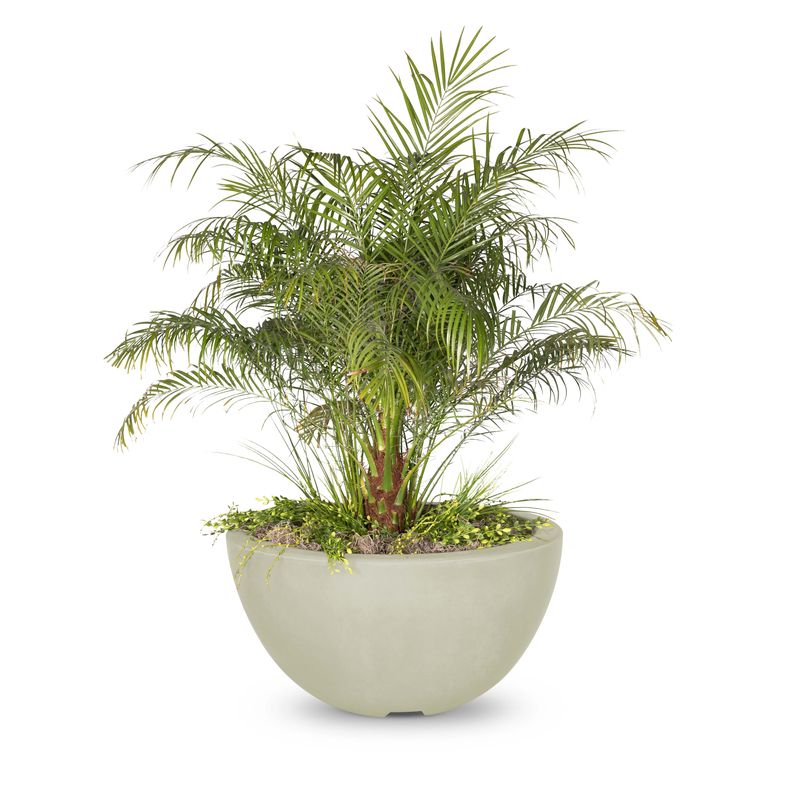 The Outdoor Plus Round Luna Planter Bowl - GFRC Concrete Centerpiece Bowl, Planter for Garden